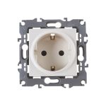 Розетка ЭРА 12-2102-02 2P+E Schuko со шторками, 16A-250В, IP20, слоновая кость Б0014688 (артикул 15840940) – фото 1