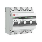 Автоматический выключатель EKF PROxima ВА 47-63, 4P, 16А, 4,5kA SQmcb4763-4-16C-pro (артикул 16176294) – фото 1