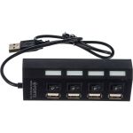 Концентратор Gembird USB 2.0 с подсветкой и выключателем, 4 порта, блистер UHB-243-AD (артикул 16134573) – фото 1