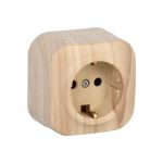 1-ая розетка IEK РС20-3-ХС с з/к о/у 16А GLORY сосна ERH11-K34-16 (артикул 21349006) – фото 1