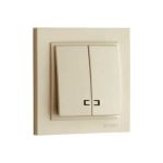 Двухклавишный выключатель MONO ELECTRIC с подсветкой DESPINA кремовый 102-170025-103 (артикул 18377737) – фото 1