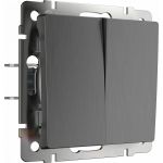 Двухклавишный выключатель Werkel (графит рифленый) W1120004 a050756 (артикул 16074340) – фото 1