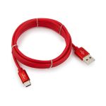 Кабель Cablexpert серия Silver, USB 2.0 AM/Type-C, длина 1.8м, красный, блистер CC-S-USBC01R-1.8M (артикул 16205434) – фото 1