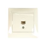 Компьютерная розетка, белая RJ45 TDM Лама SQ1815-0016 (артикул 15516649) – фото 1
