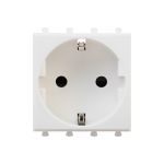 Розетка DKC 1-местная, 2 модуля Avanti ""Белое облако"" 16А IP20 2P+E, защитные шторки, белая 4400002 (артикул 18126337) – фото 1