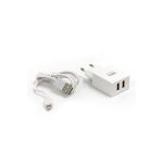 Сетевое зарядное устройство BYZ 2хUSB-А, 2.4А + кабель AM-8pin, 1 м, белый, 23750-U20EUIW (артикул 17858671) – фото 1