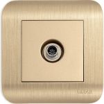 Розетка LUXAR Deco с/у TВ оконечная шампань с рифленой рамкой 4606400620365 (артикул 16139553) – фото 1