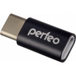 Адаптер Perfeo micro USB на Type-C, c OTG, чёрный 30010600 (артикул 16393468) – фото 1