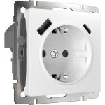 Розетка WERKEL W1171701 с заземлением, шторками и USB тип A+C белый a056272 (артикул 20216704) – фото 1