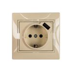 Розетка Lezard MIRA с заземлением + USB разъём, кремовый 701-0303-181 (артикул 16192973) – фото 1