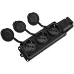 Трехместная штепсельная розетка PROCONNECT влагозащищенная 2P+PE 230V, 16 А, IP44 каучук 111-113-4 (артикул 21587164) – фото 1