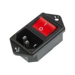 Разъем питания REXANT C14 3PIN с клавишным выключателем с красной подсветкой 250 V 6 А 10 шт 36-2282 (артикул 20922681) – фото 1