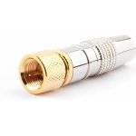 Разъем Cablexpert F папа, позолоченный, латунь OD8.5, блистер SPL6-04 (артикул 19560504) – фото 1