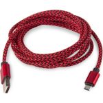 Кабель USB Rombica micro USB, текстиль, 2м, красный, Digital AB-04 (артикул 16203509) – фото 1