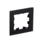 1-местная рамка Schneider Electric AtlasDesign NATURE матовое стекло черный ATN331001 (артикул 18109549) – фото 1