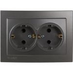 Розетка NILSON 2СП з/к антрацит Touran metallic 24161025 (артикул 16352119) – фото 1