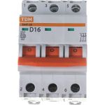 Автоматический выключатель TDM ВА47-29 3Р 16А 4.5кА D SQ0206-0173 (артикул 15498677) – фото 1