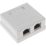 Экранированная розетка на 2 порта RJ-45, 8p8c, TWIST cat. 6, на плате, J-8P8C-C6-SH-2P-TWCS (артикул 20679699) – фото 1