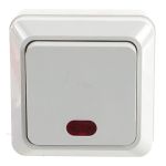 Одноклавишный выключатель с индикатором EKF Рим 10А белый ENV10-121-10 (артикул 15929378) – фото 1