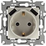 Розетка ЭРА Elegance 14410904 2PE, 16A/250В, шторки, с 2xUSB, 5В 3А, шампань, 10/100/2000 Б0047870 (артикул 16452724) – фото 1