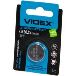 Литиевый элемент питания VIDEX CR2025 1 шт. в блистере VID-CR2025-1BL (артикул 16795789) – фото 1