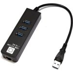 Сетевая карта 5bites USB 3.0 - RJ45 1 гигабит, 3-х портовый USB разветвитель 10см UA3-45-04BK (артикул 18304201) – фото 1