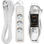 Удлинитель duwi с заз. с выкл. Supraguard, 3 розетки, 5 м, 3680 Вт, 16А, 3x1,5мм2, 2 USB, GOLD, 32067 8 (артикул 16381742) – фото 1