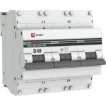 Автоматический выключатель EKF, 3P, 40А, 10kA, ВА 47-100, PROxima SQmcb47100-3-40D-pro (артикул 16209106) – фото 1