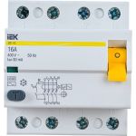 Выключатель дифференциального тока IEK 4п 16A 30mA тип AC ВД1-63 ИЭК MDV10-4-016-030 (артикул 15164458) – фото 1