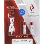 Аккумулятор РУБИН LI-ION размер ААА 1,5 В 600mWh USB Type C 2шт/блистер с кабелем РЭ-ААА600/1 (артикул 25353093) – фото 1