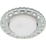 Встраиваемый светильник для натяжных потолков с белой LED подсветкой Feron CD4045 GX53, прозрачный, хром, 41408 (артикул 18249271) – фото 1