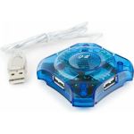 Концентратор Gembird USB 2.0, 4 порта, прозрачный корпус, блистер UHB-C224 (артикул 16059666) – фото 1