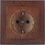 Розетка NILSON 1СП з/к орех Touran wood 24271017 (артикул 16352073) – фото 1