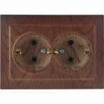 Розетка NILSON 2СП з/к орех Touran wood 24271025 (артикул 16352065) – фото 1