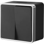Выключатель WERKEL W5020235 двухклавишный влагозащищенный Gallant черныйхром a050976 (артикул 15958295) – фото 1