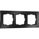 Рамка WERKEL W0031708 на 3 поста Aluminium черный алюминий a050952 (артикул 15777485) – фото 1