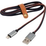 Кабель USB - Lightning REXANT 2.4 А, 1 м, для iPhone джинсовая оплетка 18-4248 (артикул 21956242) – фото 1