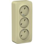 3-местная розетка Schneider Electric открытой проводки Blanca 16А IP20 250В без заземления бежевый BLNRA000317 (артикул 18145237) – фото 1
