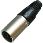 Разъем XLR 3P штекер Pro Legend металл цанга на кабель, черный, PL2172 (артикул 24605703) – фото 1