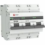 Автоматический выключатель EKF 3P 125А D 10kA ВА 47-100 PROxima SQmcb47100-3-125D-pro (артикул 16040674) – фото 1