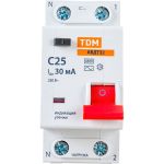Автоматический выключатель дифференциального тока TDM 32 2P1P+N C25А 30мА 4,5кА тип АС SQ0202-0505 (артикул 18156043) – фото 1