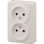 Розетка ЭРА 11-2202-02 2х2P, 16A-250В, IP20, открытой установки, Эксперт, слоновая кость Б0020683 (артикул 15980782) – фото 1