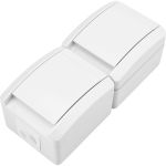 Двойная накладная розетка KRANZ вертикальный блок с/з IP54 16А белая KR-78-0802 (артикул 21587062) – фото 1