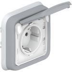 Розетка Legrand 1-м СП Plexo с защитной крышкой, с заземлением IP55 серая Leg 069833 125015 (артикул 15788679) – фото 1