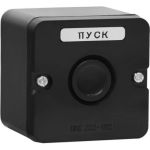 Кнопочный пост ПКЕ TDM 222-1 У2, черная кнопка, IP54 SQ0742-0020 (артикул 23291367) – фото 1