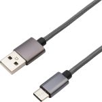 Кабель USB Type-C - USB REXANT 3 A нейлоновая оплетка графит 1 м 18-1896 (артикул 21956044) – фото 1