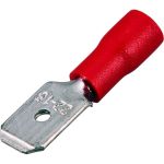 Плоская изолированная клемма REXANT РПи-п 1,5-(6,3) штекер 6,3 мм 0,5-1,5 мм2 красная 10 шт 06-0383-A (артикул 21030544) – фото 1