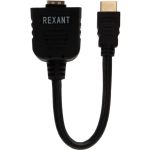Разветвитель REXANT штекер HDMI - 2 гнезда HDMI с проводом, черный 17-6832 (артикул 22221585) – фото 1