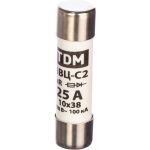 Плавкая вставка TDM ПВЦ-С2 10х38 aR быстродействующая 25А SQ0729-0046 (артикул 15740091) – фото 1