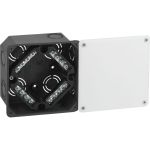 Распаячная коробка ЭРА KRT-k-107-107-50 для твердых стен, клеммник, крышка IP42, Б0057233 (артикул 23142021) – фото 1